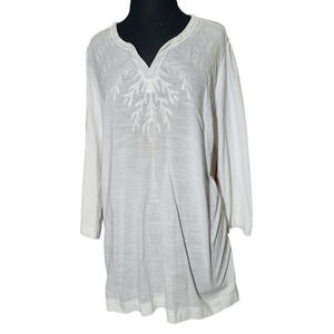 Croft & Barrow tunic blouse 3/4 sleeve V neck sz 1X